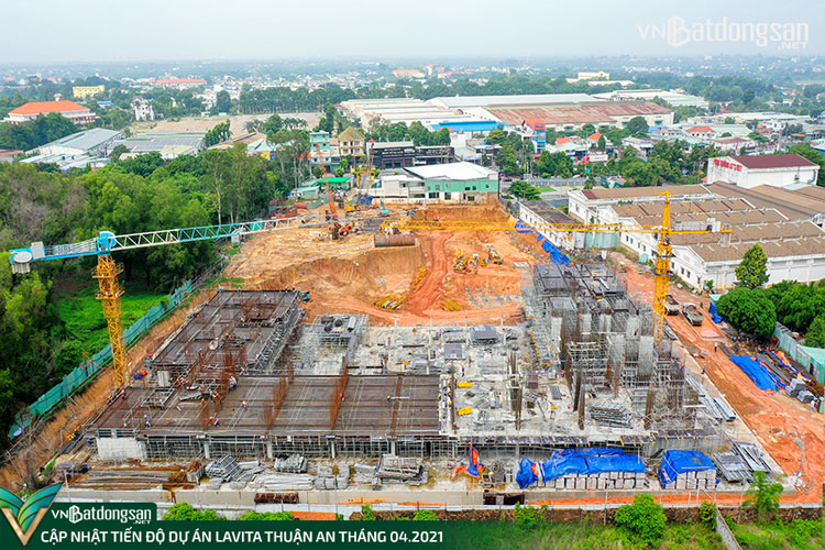 Hình ảnh thi công tổng thể dự án Lavita Thuận An tháng 04/2021