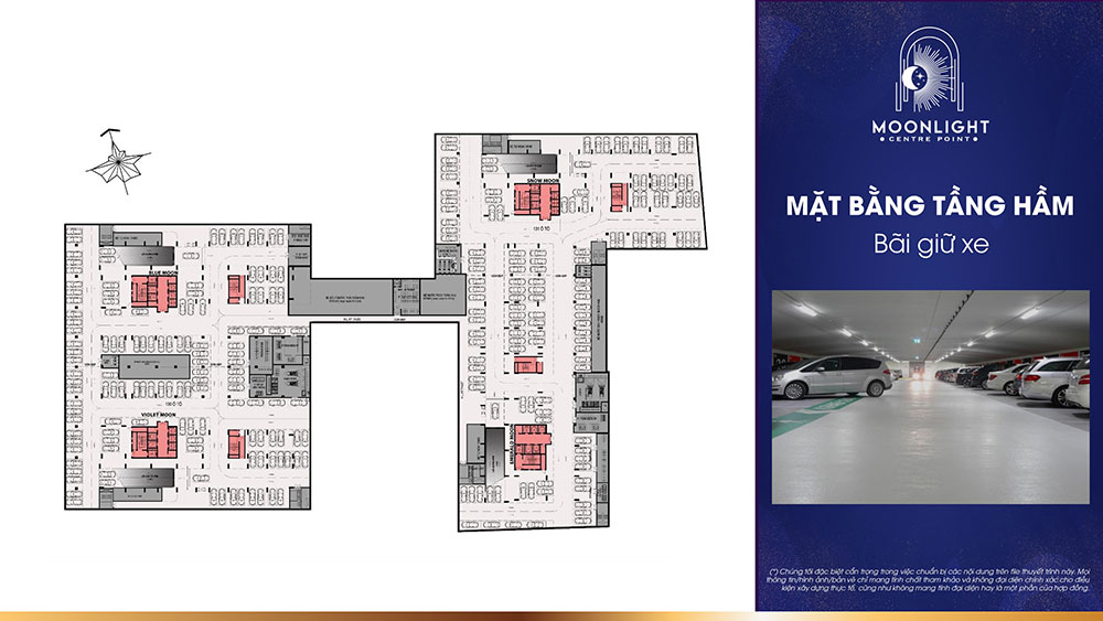 Mặt Bằng Tầng Hầm - Moonlight Centre Point